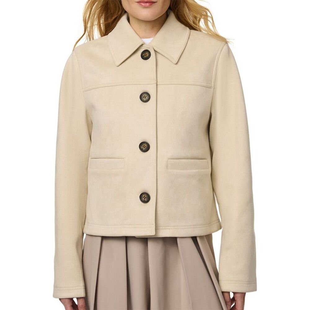 Bernardo Womens Belted Jacket, Ivory